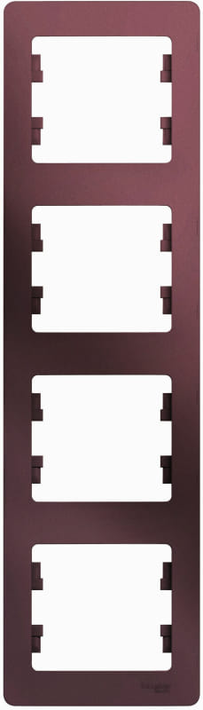 Рамка Glossa 4-постовая вертикальная Баклажан Schneider Electric GSL001108