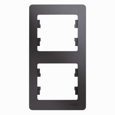 Рамка Glossa 2-постовая вертикальная Графит Schneider Electric GSL001306