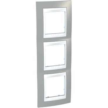 MGU6.006V.867 Рамка вертикальная 3 места, Хамелеон Песчаный/ Белый Schneider Electric