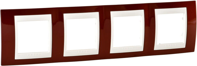 MGU6.008.551 РАМКА ГОРИЗОНТАЛЬНАЯ, 4 МЕСТА, ХАМЕЛЕОН ТЕРРАКОТОВЫЙ/ БЕЖЕВЫЙ Schneider Electric