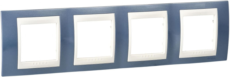 MGU6.008.554 РАМКА ГОРИЗОНТАЛЬНАЯ, 4 МЕСТА, ХАМЕЛЕОН ГОЛУБОЙ ЛЕД/ БЕЖЕВЫЙ Schneider Electric