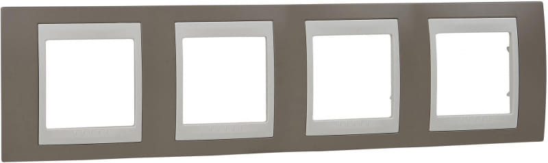 MGU6.008.574 РАМКА ГОРИЗОНТАЛЬНАЯ, 4 МЕСТА, ХАМЕЛЕОН КОРИЧНЕВЫЙ/ БЕЖЕВЫЙ Schneider Electric