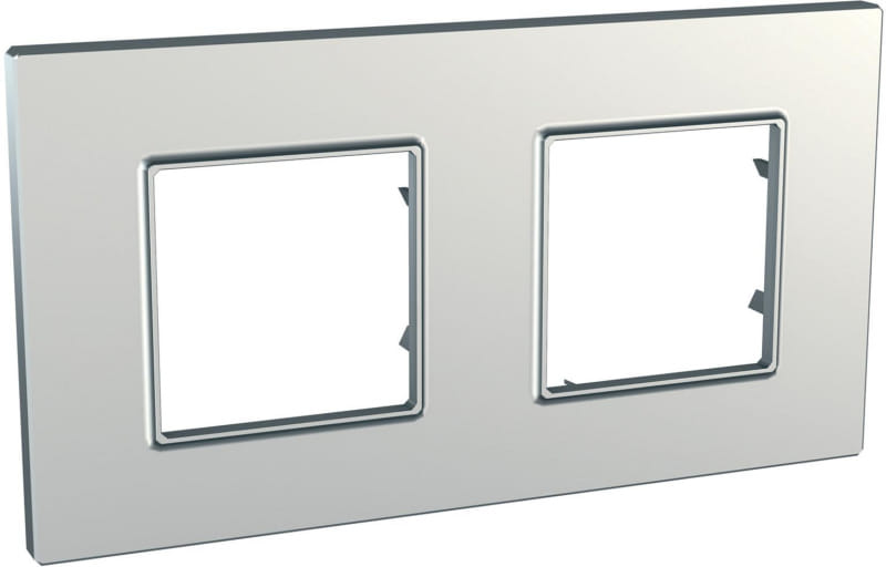 MGU6.704.55 РАМКА UNICA QUADRO 2 МЕСТА СЕРЕБРО Schneider Electric