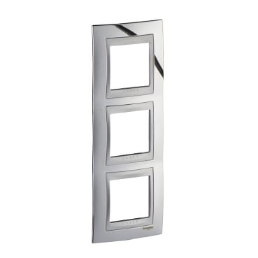 MGU66.006V.010 Рамка х3 вертикальная металл Хром Schneider Electric