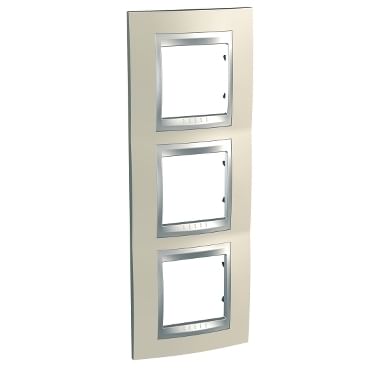 MGU66.006V.095 Рамка х3 вертикальная металл Опал (титан) Schneider Electric