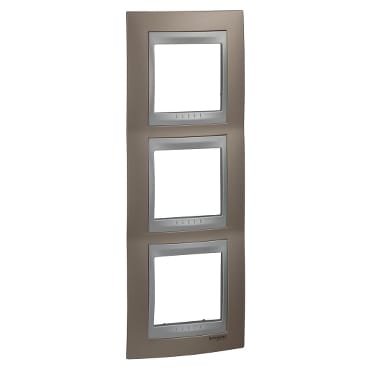 MGU66.006V.096 Рамка х3 вертикальная металл Оникс(медь) Schneider Electric