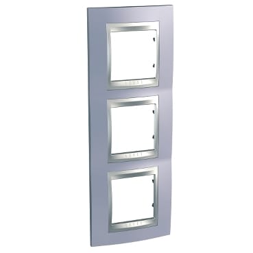 MGU66.006V.098 'Рамка х3 вертикальная металл Берилл (СИНИЙ алюм.) Schneider Electric