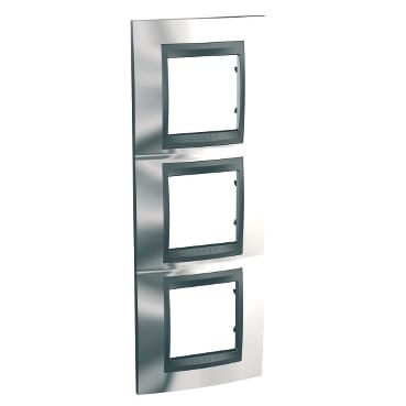 MGU66.006V.210 Рамка х3 вертикальная металл Хром Schneider Electric