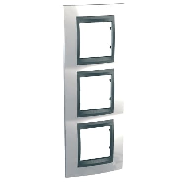 MGU66.006V.292 Рамка х3 вертикальная металл Нордик (белый алюминий) Schneider Electric