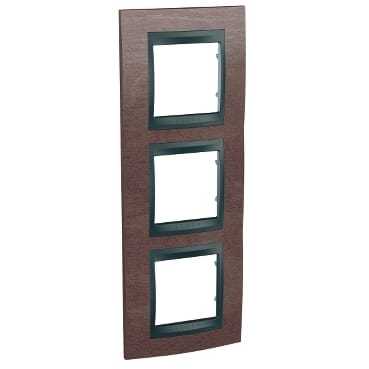 MGU66.006V.2M4 Рамка х3 вертикальная дерево Табачное дерево Schneider Electric