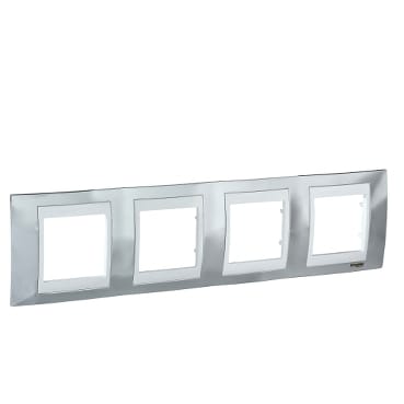 MGU66.008.810 РАМКА 4 ПОСТА СЕРЕБ БЕЛ ВСТАВКА Schneider Electric