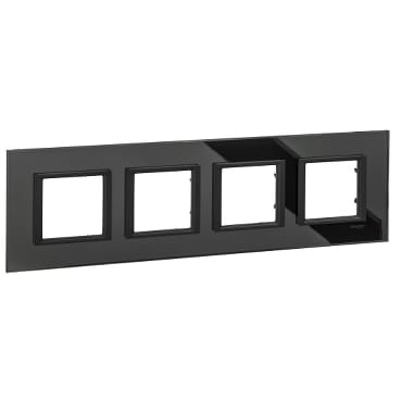 MGU68.008.7C1 РАМКА 4 ПОСТА ЧЕРНОЕ СТЕКЛО Schneider Electric