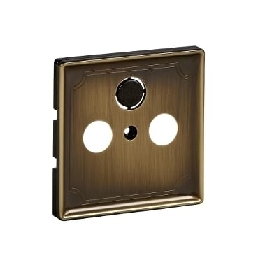 MTN294143 ЦЕНТР.ПЛАТА TV/FM Х2 Х3, АНТИЧНАЯ ЛАТУНЬ Schneider Electric