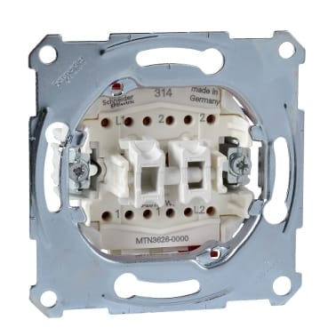 Механизм 1-полюсного 2-клавишного переключателя 16 AX Schneider Electric MTN3626-0000