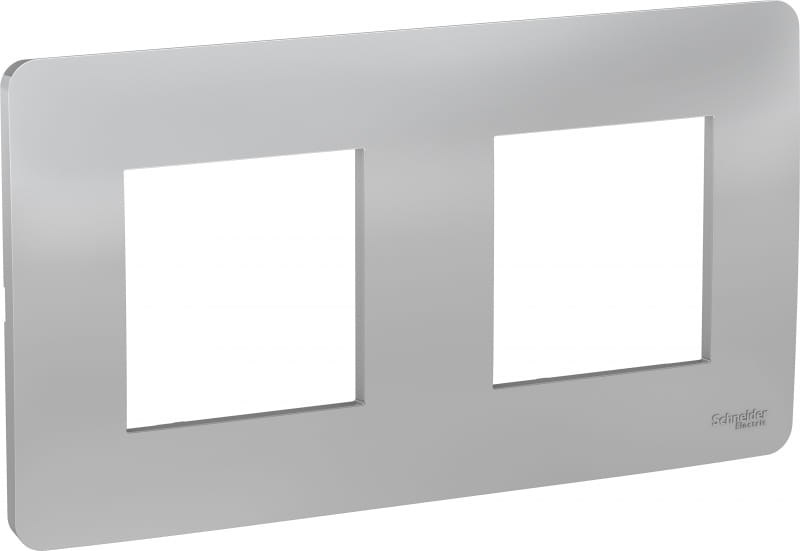 Рамка 2-постовая Unica Studio алюминий Schneider Electric NU200430