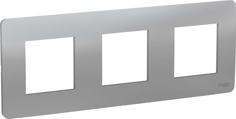 Рамка 3-постовая Unica Studio алюминий Schneider Electric NU200630
