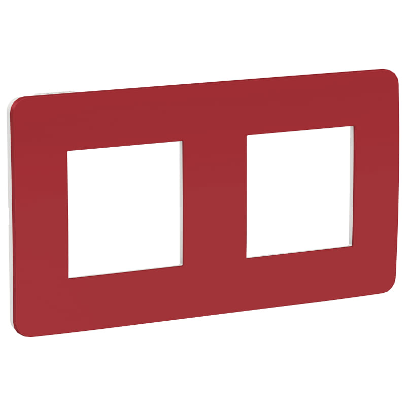 NU280413 UNICA STUDIO РАМКА 2-постовая, КРАСНЫЙ/белый Schneider Electric