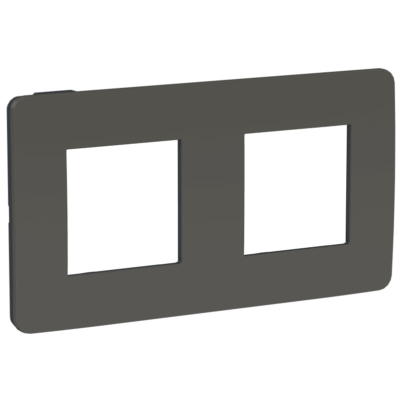 NU280422 UNICA STUDIO РАМКА 2-постовая, ДЫМЧАТО-СЕРЫЙ/антрацит Schneider Electric