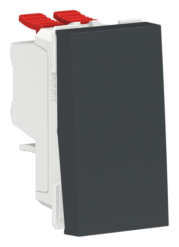 NU310554 UNICA MODULAR ПЕРЕКЛЮЧАТЕЛЬ 1-клавишный, перекрест, сх. 7, 10 AX, 250В, АНТРАЦИТ Schneider Electric