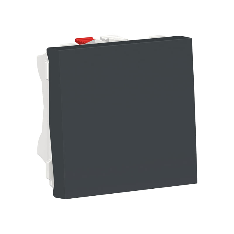 NU320654 UNICA MODULAR ВЫКЛЮЧАТЕЛЬ 1-клавишный, кнопочный, сх. 1, 10 A, 2 модуля АНТРАЦИТ Schneider Electric