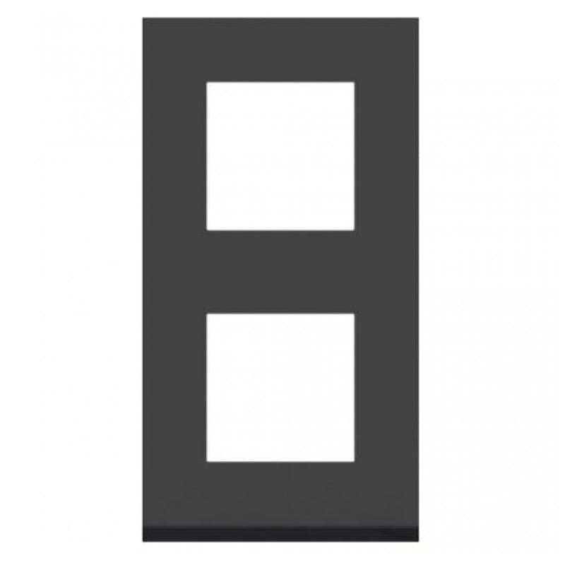 NU6004V86 UNICA PURE РАМКА 2-постовая, вертикальная, ЧЕРНОЕ СТЕКЛО/антрацит Schneider Electric