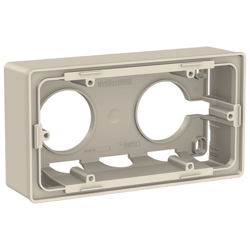 Коробка для открытой установки 2-постовая Unica New бежевый Schneider Electric NU800444