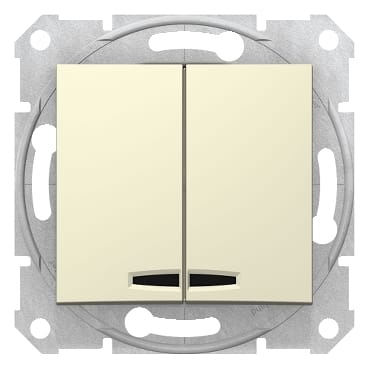 SDN0300347 Выкл. 2кл. cx.5 с синей.подсв., беж. Schneider Electric