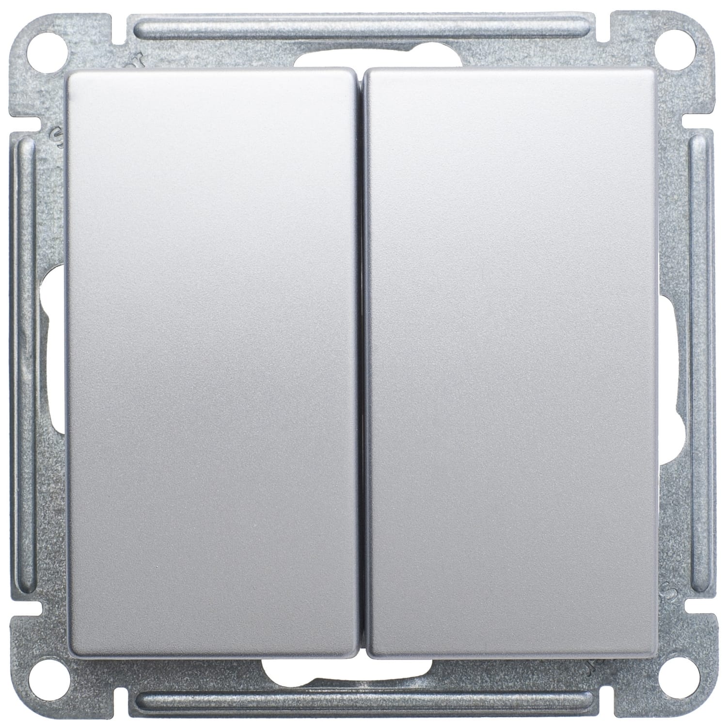 Переключатель W59 2-клавишный, 10АX, механизм Матовый хром Schneider Electric VS610-256-5-86