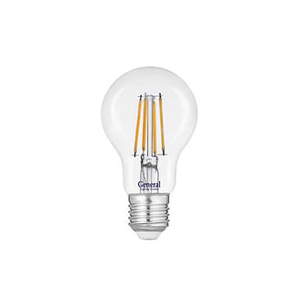 Лампа LED E27 6Вт прозрачный филамент GLDEN-A60S-B General