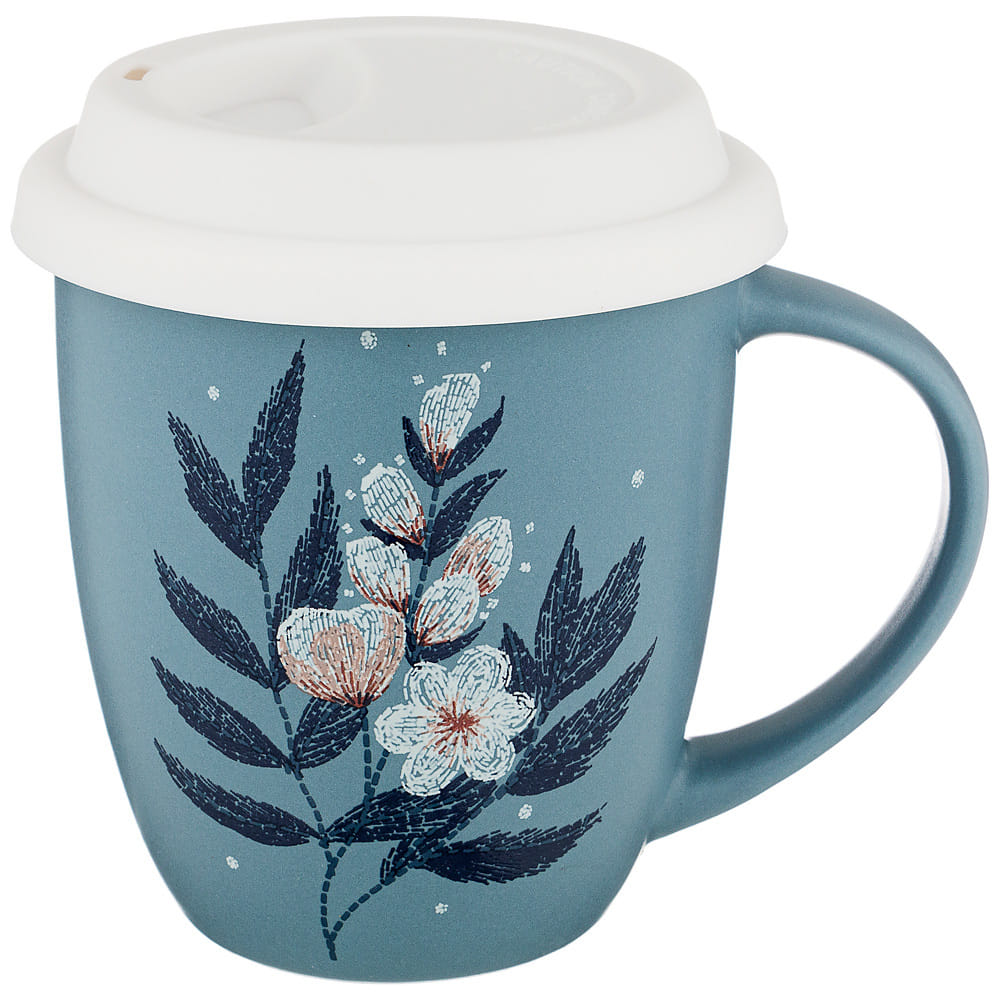 Кружка с силик. кр.КОФЕМАНИЯ 400мл синяя 756-222 Lefard