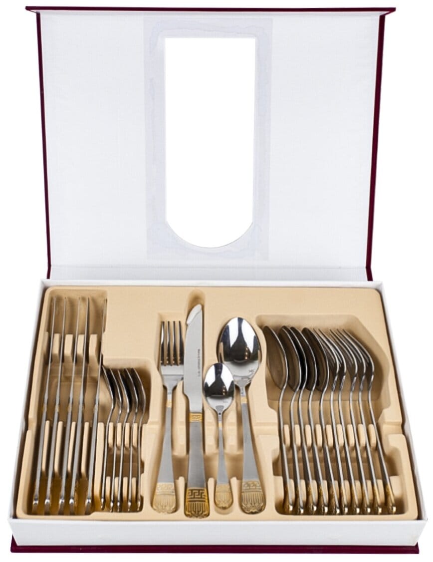 Столовый набор MC-2075 24пр бордовый бархат Mercury