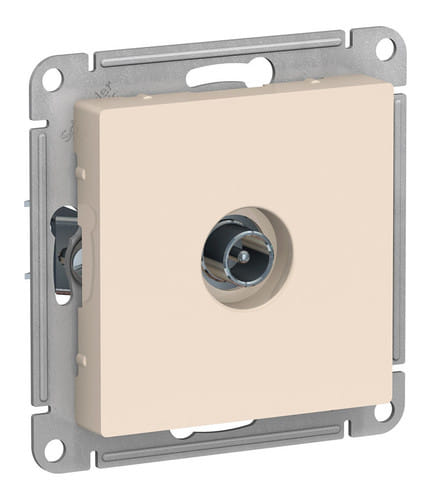 Розетка AtlasDesign TV проходная 4dB, механизм Бежевый Schneider Electric ATN000292