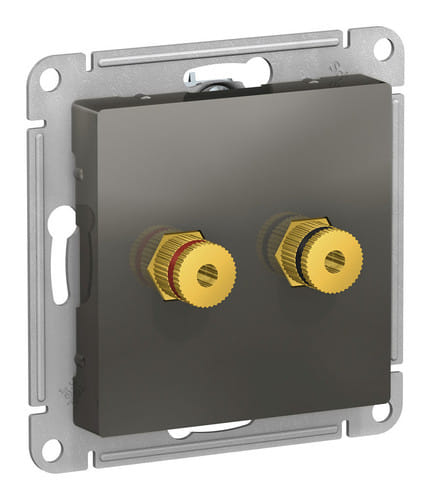 Аудиорозетка AtlasDesign 2-местная механизм Сталь Schneider Electric ATN000987