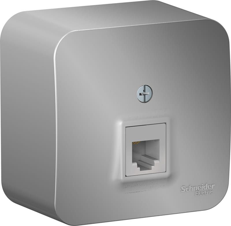 Розетка Blanca телефонная RJ11, Алюминий Schneider Electric BLNIA011003