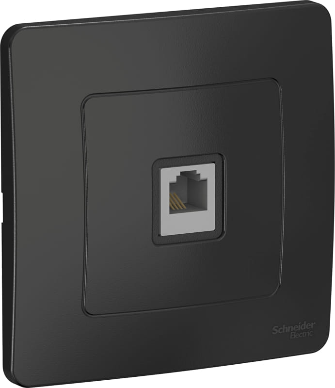 Розетка Blanca телефонная RJ11, в сборе Антрацит Schneider Electric BLNIS011006