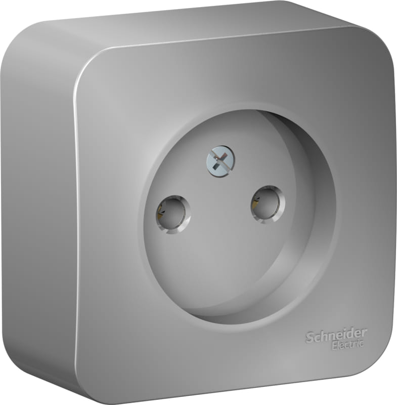 Розетка Blanca без заземления, без шторок, 16А, Алюминий Schneider Electric BLNRA000113