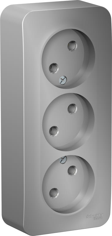 Розетка Blanca без заземления, без шторок, 16А, Алюминий Schneider Electric BLNRA000313