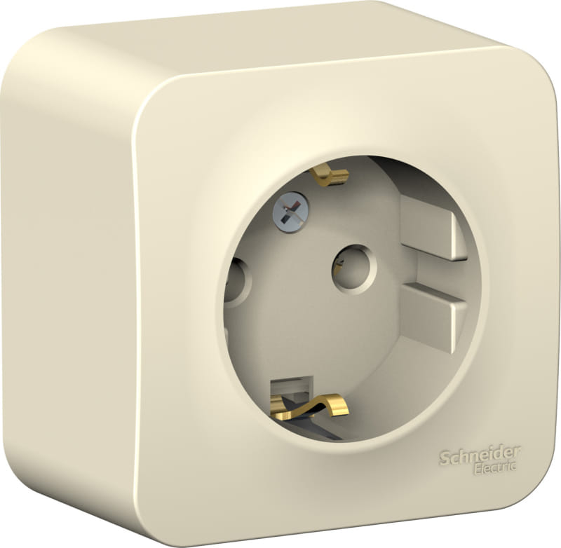 Розетка Blanca с заземлением, без шторок, 16А, Молочный Schneider Electric BLNRA010112