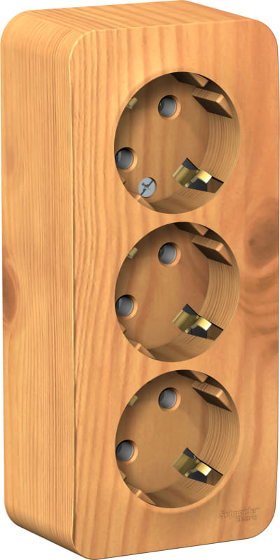 Розетка Blanca с заземлением, без шторок, 16А, Ясень Schneider Electric BLNRA010315