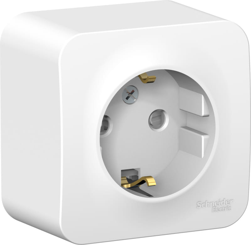 Розетка Blanca с заземлением, со штороками, 16А, Белый Schneider Electric BLNRA011111