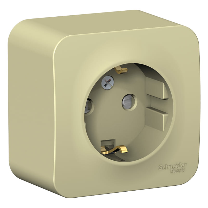 Розетка Blanca с заземлением, со штороками, 16А, Бежевый Schneider Electric BLNRA011117