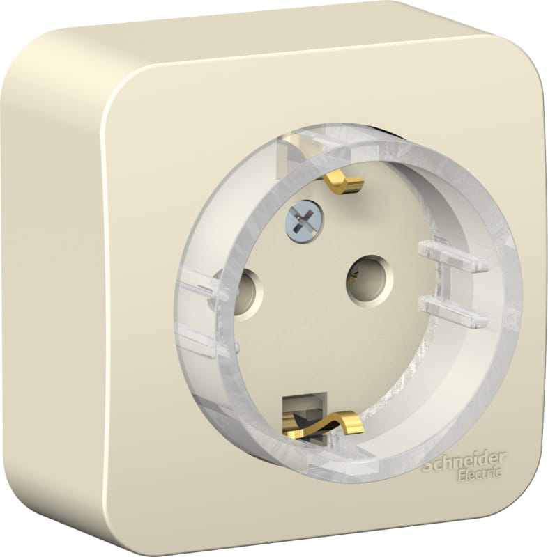 Розетка Blanca компактная с заземлением, без шторок, 16А, Молочный Schneider Electric BLNRA110112