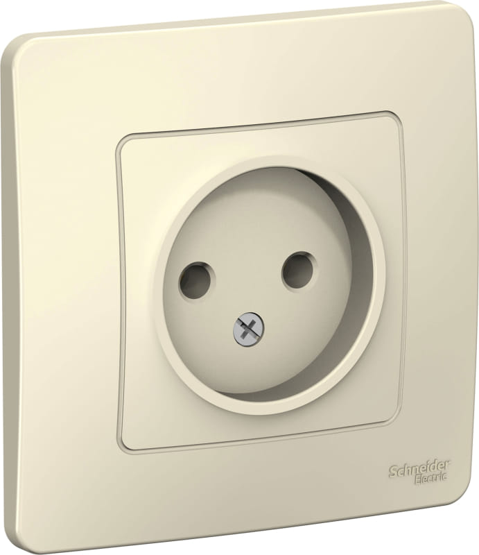 Розетка Blanca без заземления, без шторок, 16А, в сборе Молочнный Schneider Electric BLNRS000012