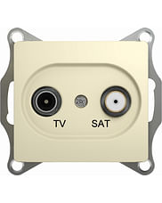 Glossa TV/SAT розетка проходная 4dB, механизм Бежевый Schneider Electric GSL000298