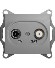 Glossa TV/SAT розетка оконечная 1dB, механизм Алюминий Schneider Electric GSL000397