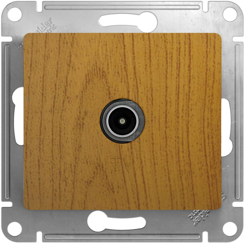 Розетка Glossa TV проходная 4dB, механизм Дуб Schneider Electric GSL000592