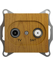 Glossa TV/SAT розетка оконечная 1dB, механизм Дуб Schneider Electric GSL000597