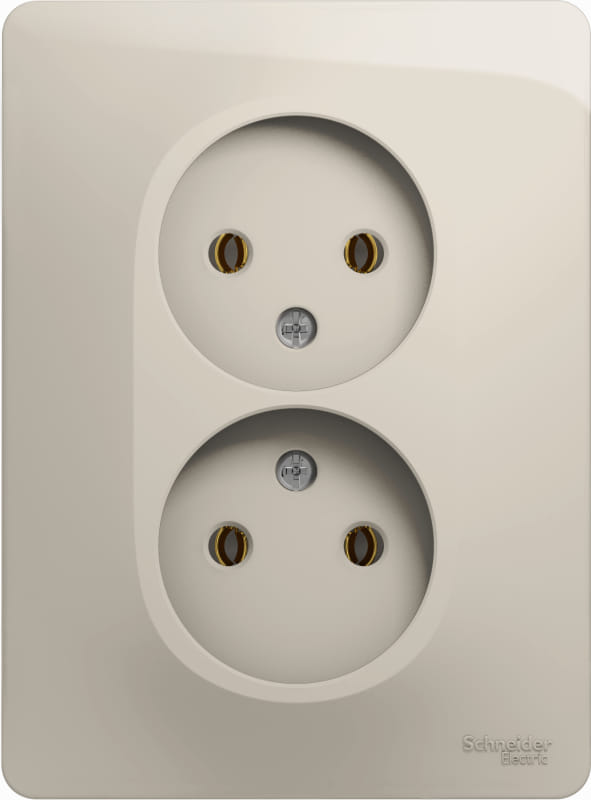 Розетка двойная Glossa без заземления Молочный Schneider Electric GSL000920
