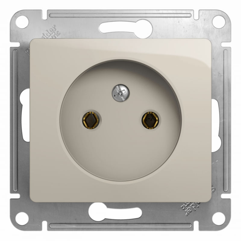 Розетка Glossa без заземления, без шторок, механизм Молочный Schneider Electric GSL000941