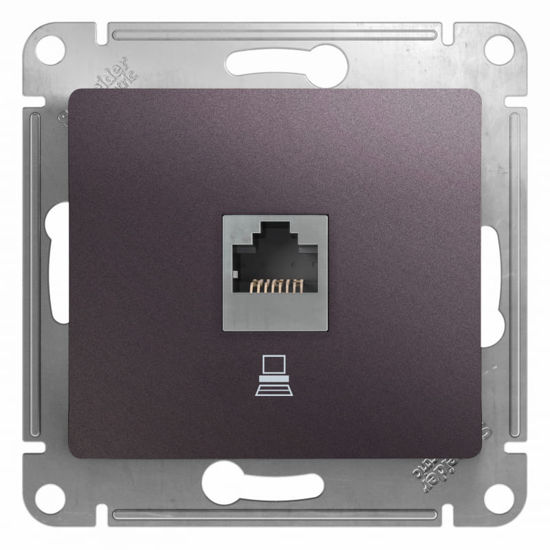 Розетка Glossa компьютерная RJ45, механизм Сиреневый туман Schneider Electric GSL001481K
